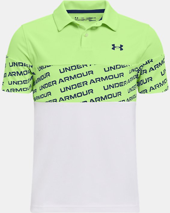 Boys' UA Performance Wordmark Polo, Green, pdpMainDesktop image number 0